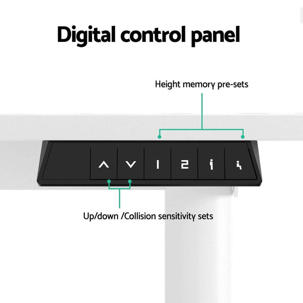 Artiss Electric Standing Desk 140Cm Adjustable Height Motorised Home Office White Standing Desks