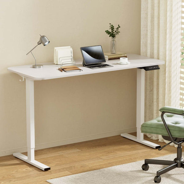 Artiss Electric Standing Desk 140Cm Adjustable Height Motorised Home Office White Standing Desks
