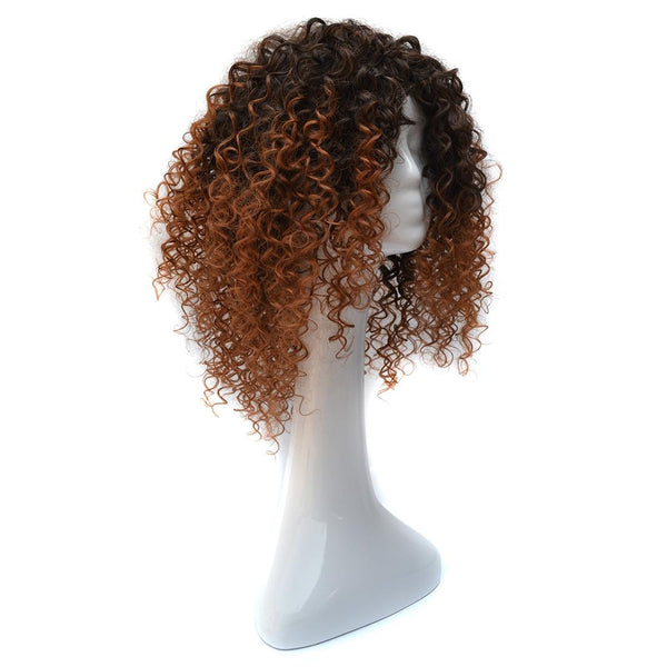 Gradient Light Short Curly Wig For Women Natural High Temperature Silk Hair Hair Extensions