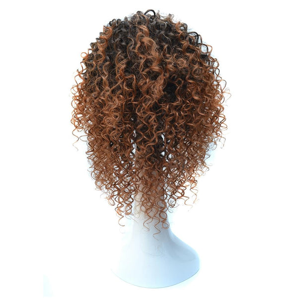 Gradient Light Short Curly Wig For Women Natural High Temperature Silk Hair Hair Extensions