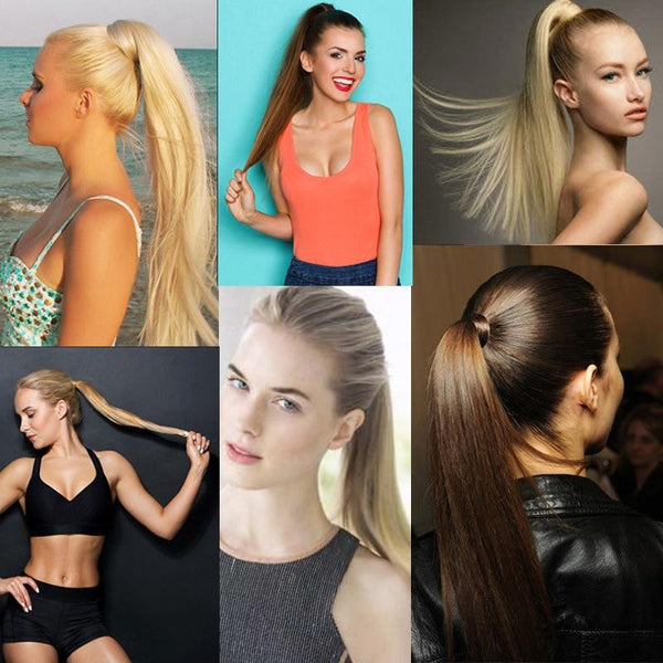 Long Straight Ponytail With Invisible Bandage Eighteen Inch Hair Extension Hair Extensions