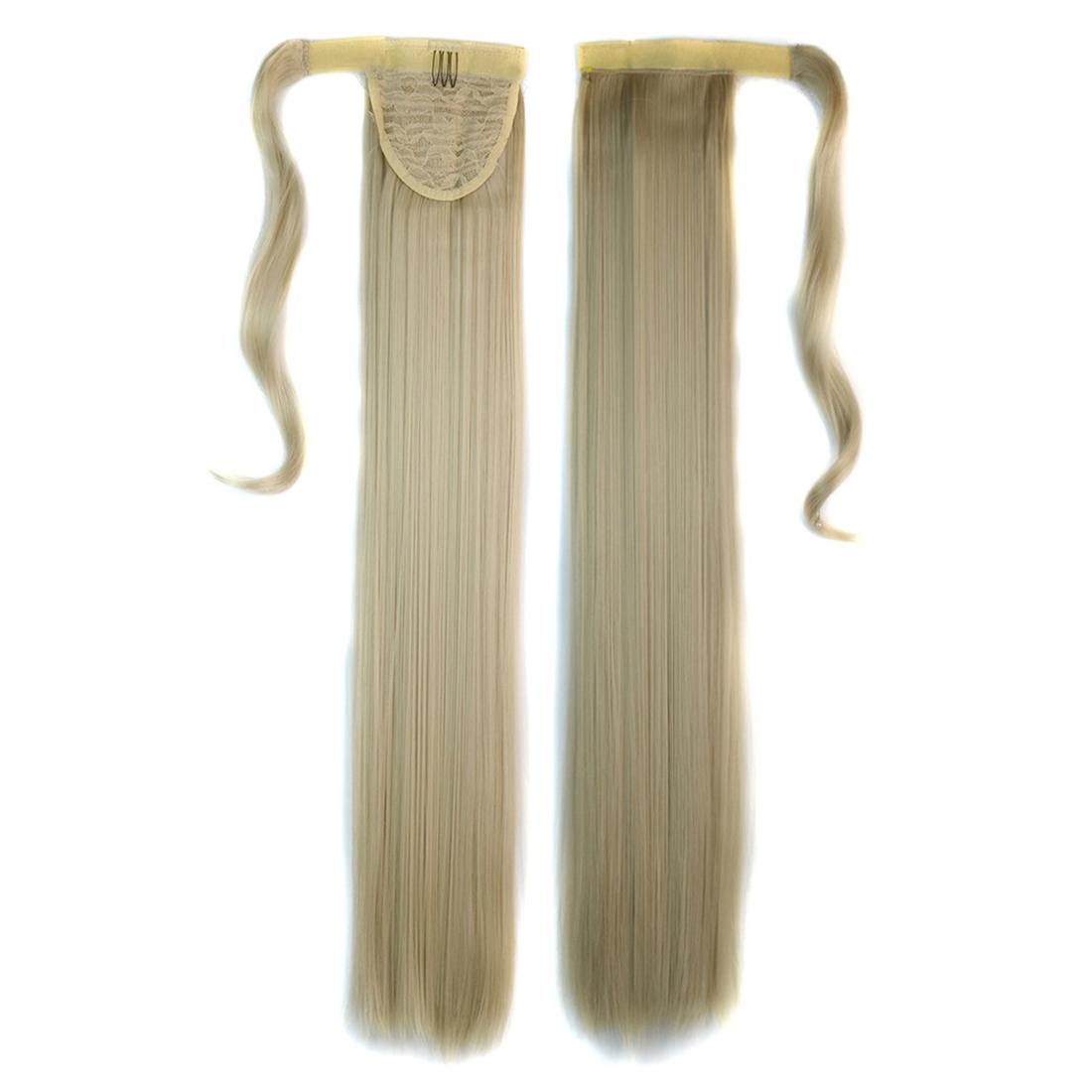 Long Straight Ponytail Wig With Invisible Bandage For Secure Styling Hair Extensions