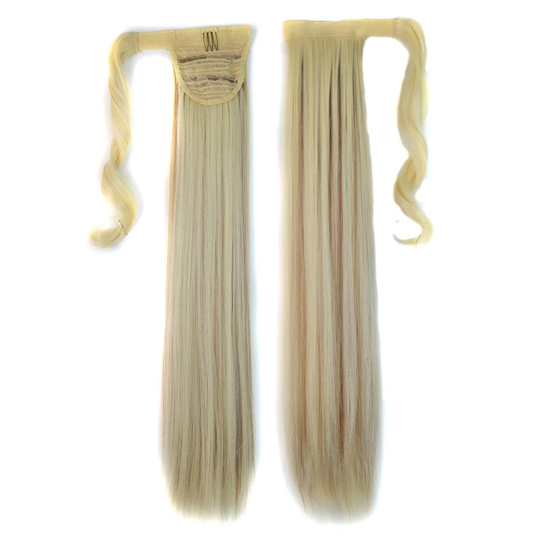 Long Straight Invisible Bandage Ponytail Wig 613H12 Colour Hair Extensions