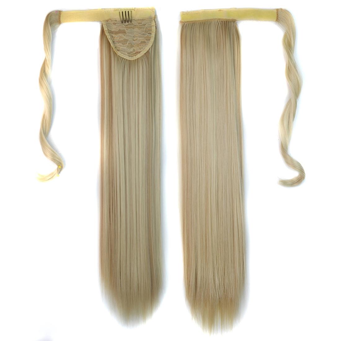 Long Straight Invisible Bandage Ponytail Wig 613H16 Hair Extensions