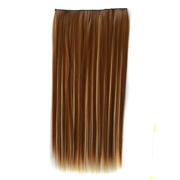 Long Straight Wig Piece With Five Clips In Colour Blend 6H27h613 Hair Extensions