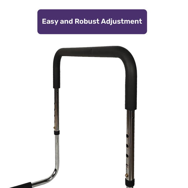 Equipmed Bed Assist Adjustable Hand Rail Support Aid For Seniors 125Kg Capacity Bedside With Soft Grip Handle Handles & Rails