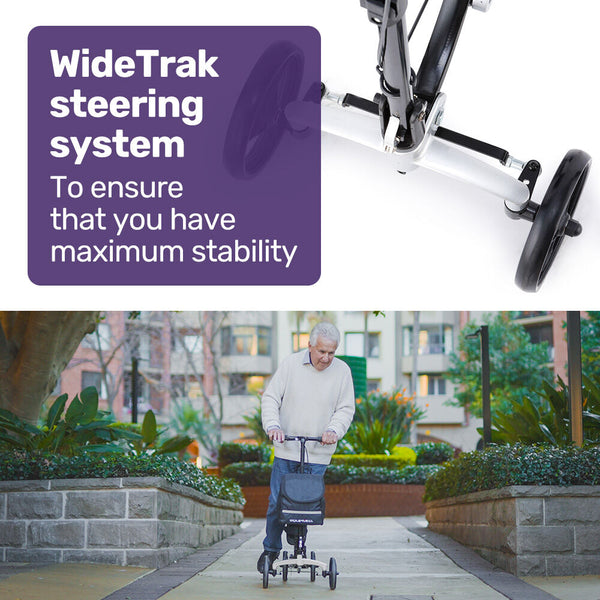 Equipmed Knee Walker Scooter Suspension Disc Brakes Silver Walkers & Canes