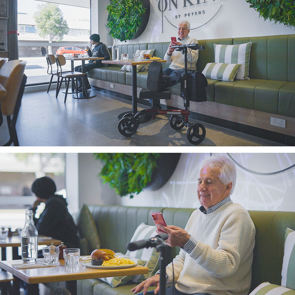 Equipmed Knee Scooter Walker Dual Brakes Bag Broken Leg Ankle Foot Mobility Crutches Alternative Red Walkers & Canes