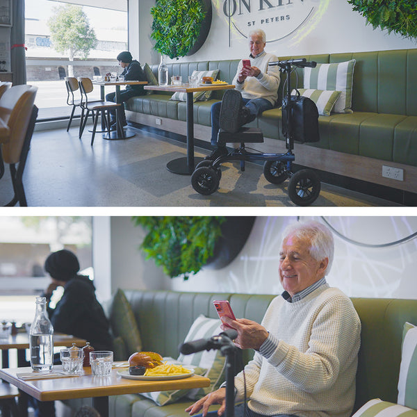 Equipmed Knee Scooter Walker 10 Inch Tyres Dual Brakes Bag Broken Leg Ankle Foot Mobility Crutches Alternative Blue Walkers & Canes