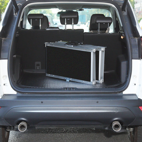 Equipmed 182Cm Portable Folding Aluminium Access Ramp 272Kg Rated Black Ultra Grip For Wheelchair Mobility Scooter Mobility Access Ramps