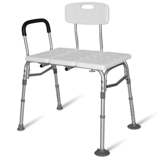 Equipmed Bath Transfer Bench Chair Bathtubs Or Shower 125Kg Capacity For Seniors Elderly White Commodes & Shower Chairs