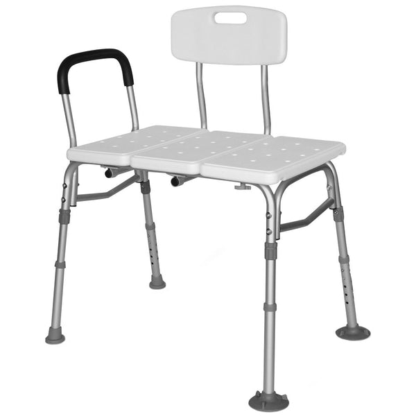 Equipmed Bath Transfer Bench Chair Bathtubs Or Shower 125Kg Capacity For Seniors Elderly White Commodes & Shower Chairs