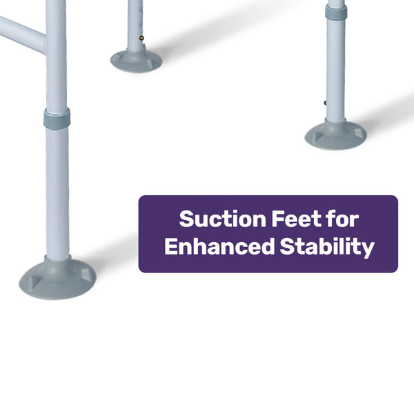 Equipmed Over Toilet Support Frame Safety Grab Aid Rail 125Kg Capacity Height And Width Handles & Rails