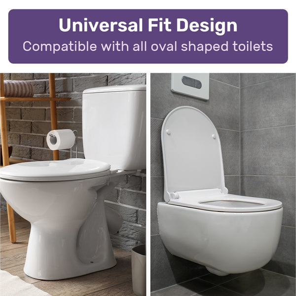 Equipmed Raised Over Toilet Seat 10Cm Riser 125Kg Capacity Raiser With Lid White Toilest Seats
