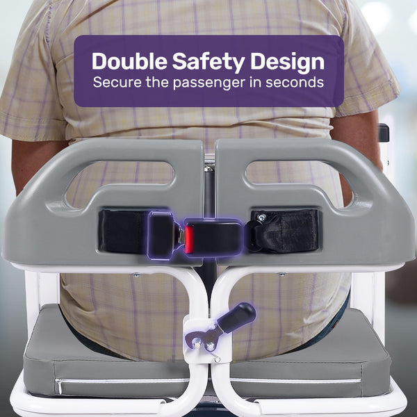 Equipmed 4In1 Patient Lift Transfer Chair Easy Hydraulic Height Adjustment Shower Compatible Over Toilet Removable Commode For Seniors Elderly Disable