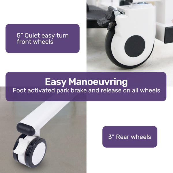 Equipmed 4In1 Patient Lift Transfer Chair Easy Hydraulic Height Adjustment Shower Compatible Over Toilet Removable Commode For Seniors Elderly Disable