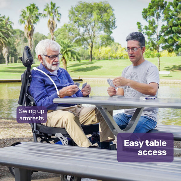 Equipmed Power Electric Wheelchair Long Range Airline Approved Folding Aluminium Frame Lithium Battery Blue Wheelchairs