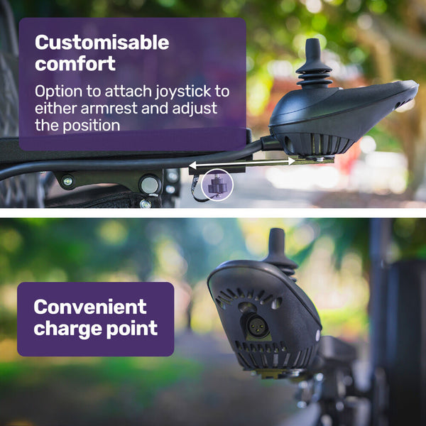 Equipmed Power Electric Wheelchair Long Range Airline Approved Folding Aluminium Frame Lithium Battery Blue Wheelchairs