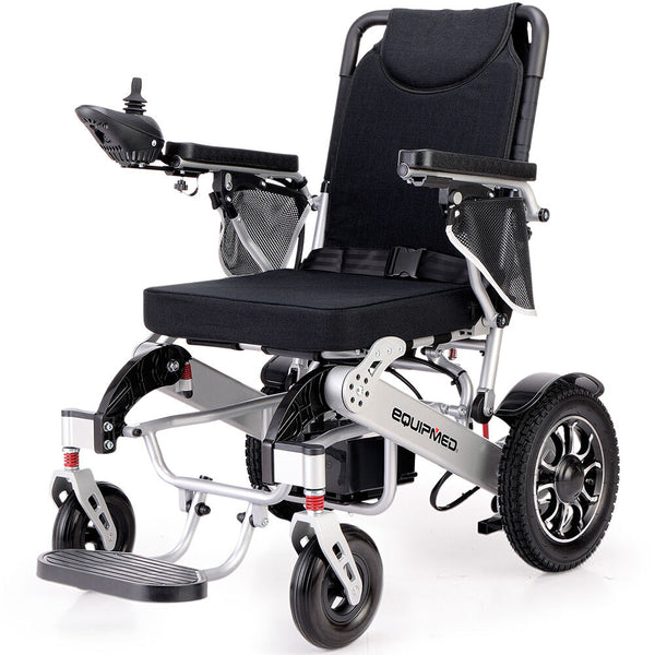 Equipmed Electric Folding Wheelchair Folding Motorised 2X250w Long Range Power Mobility Scooter Lightweight Wheelchairs