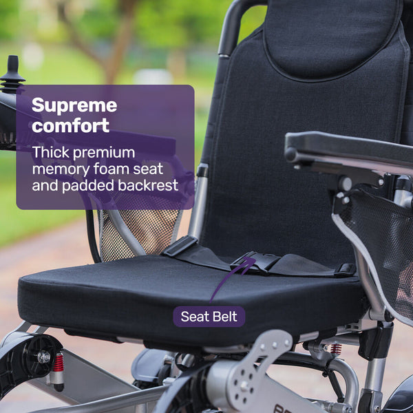 Equipmed Electric Folding Wheelchair Folding Motorised 2X250w Long Range Power Mobility Scooter Lightweight Wheelchairs