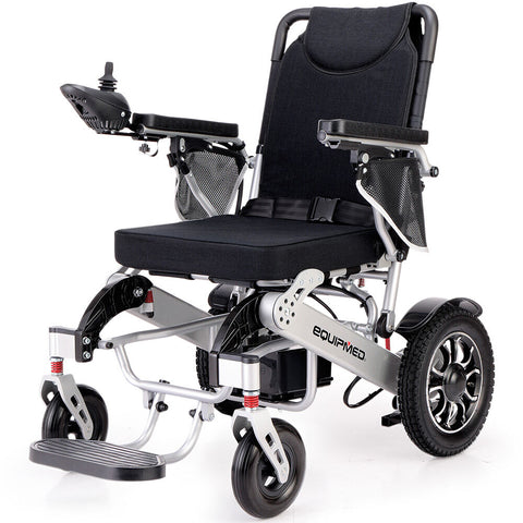 Equipmed Electric Folding Wheelchair Motorised 2X250w Long Range Power Mobility Scooter Lightweight Wheelchairs