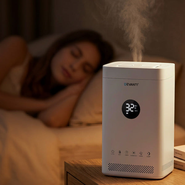 Devanti 3.5L Ultrasonic Humidifier & Air Purifier White Humidifiers