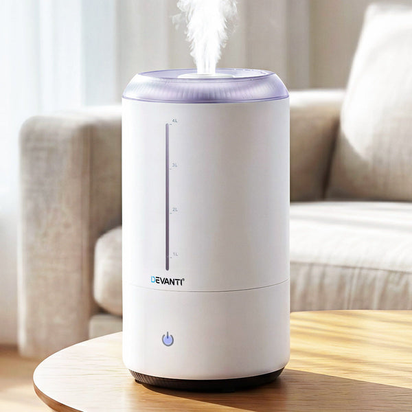 Devanti 4L Ultrasonic Humidifier & Aroma Diffuser White Humidifiers