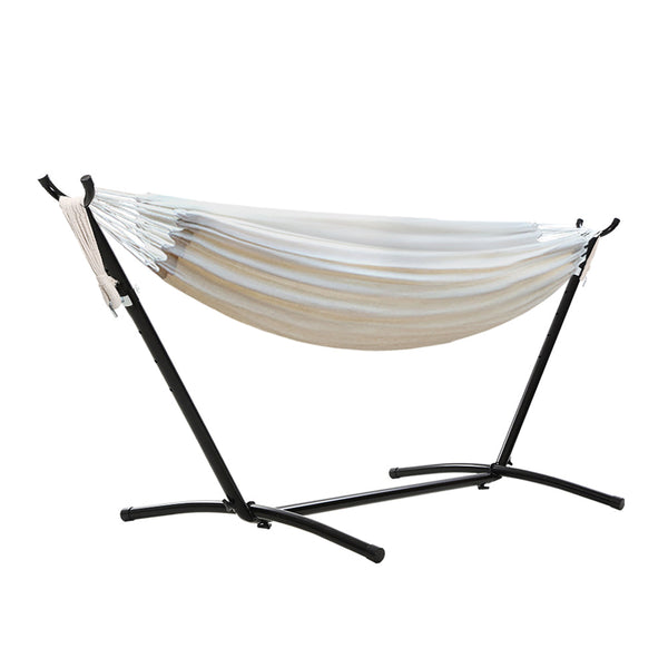 Gardeon Hammock Bed Camping Chair Outdoor Lounge Single Cotton With Stand Hammocks