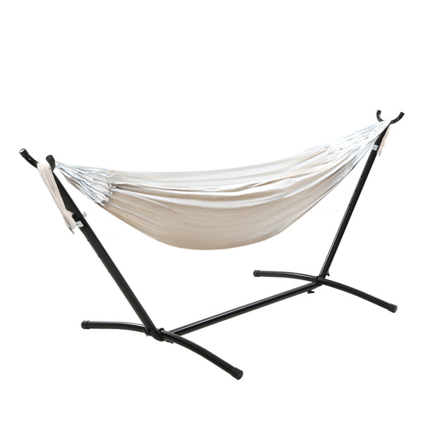 Gardeon Hammock Bed Camping Chair Outdoor Lounge Single Cotton With Stand Hammocks