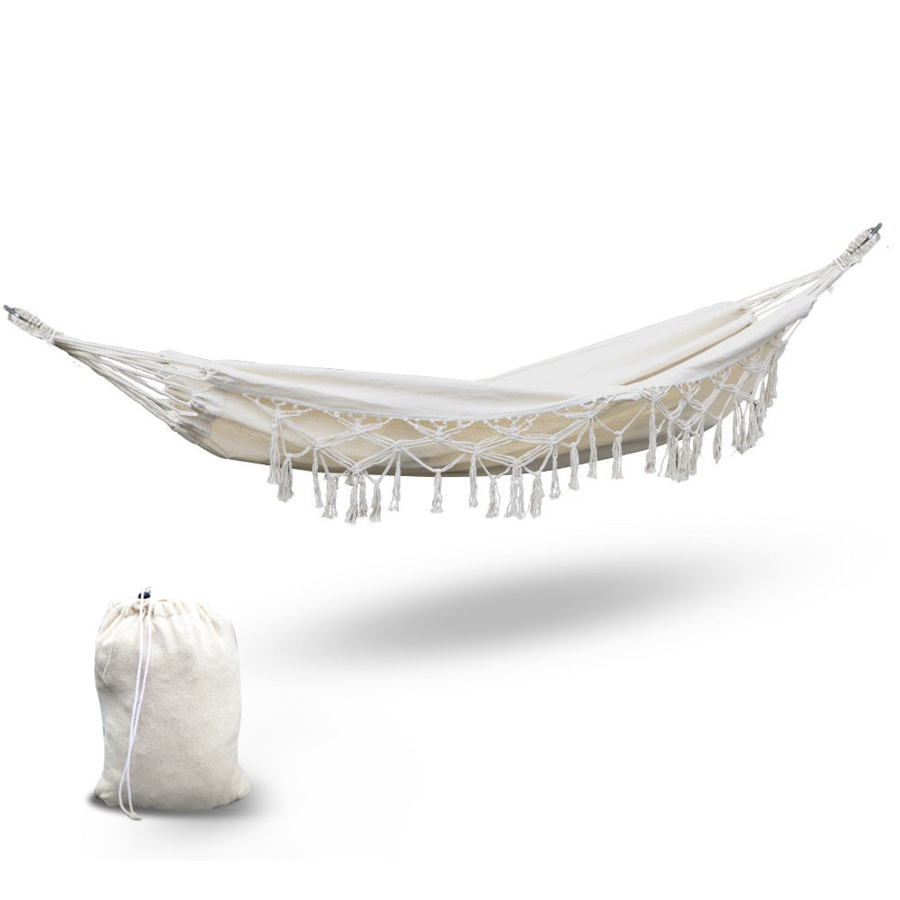 Gardeon Hammock Bed Rope Tassel Outdoor Chair Camping Hammocks