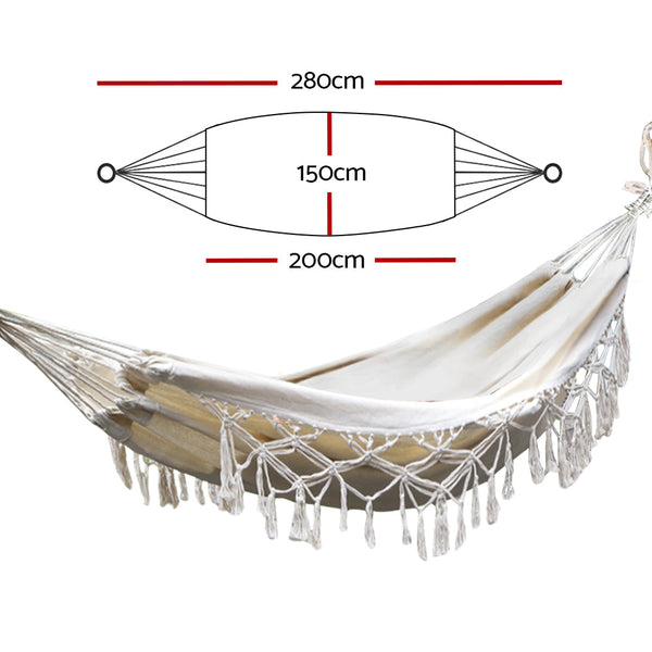 Gardeon Hammock Bed Rope Tassel Outdoor Chair Camping Hammocks