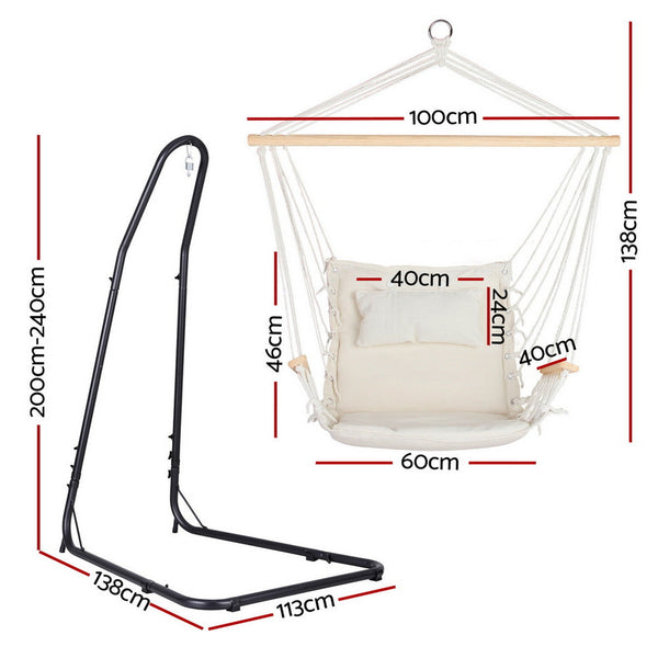 Gardeon Hammock Chair With Heavy Duty Steel Stand Hammocks
