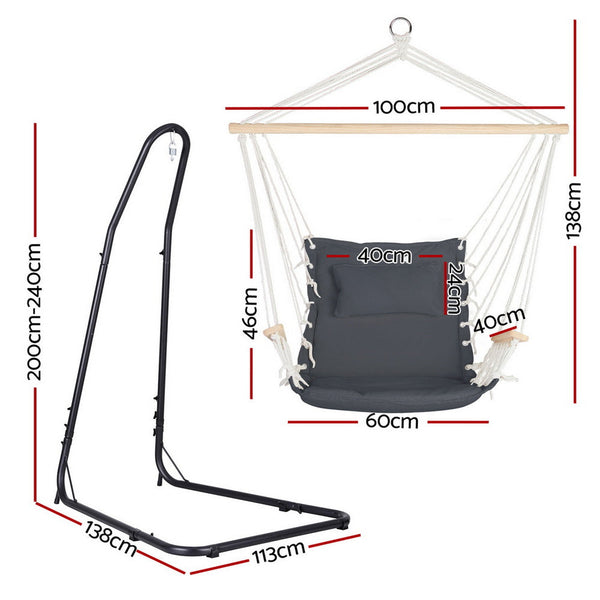 Gardeon Hammock Chair With Heavy Duty Steel Stand Hammocks