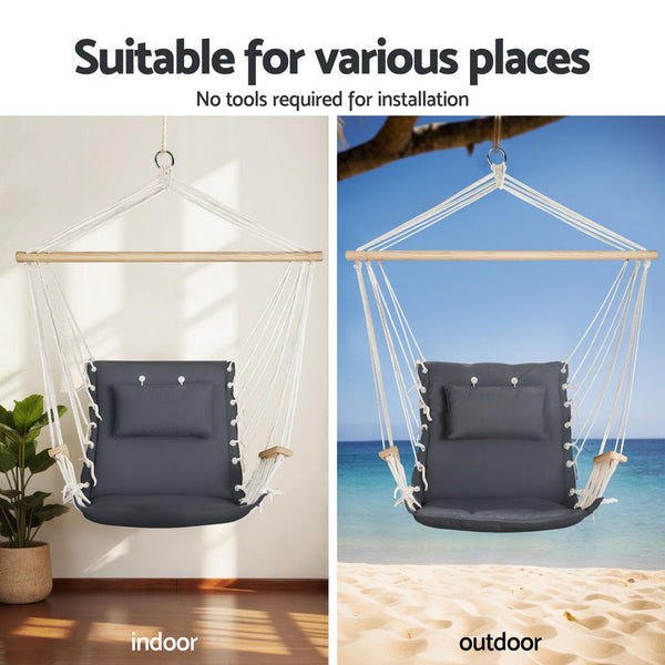 Gardeon Hammock Chair With Heavy Duty Steel Stand Hammocks