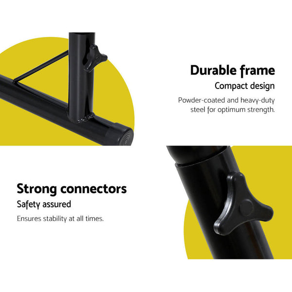 Gardeon Hammock Chair With Steel Stand Armrest Outdoor Hanging Grey Hammocks