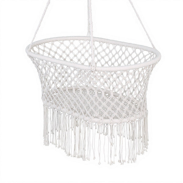 Gardeon Hammock Chair Cotton Swing Outdoor Indoor Cream Hammocks