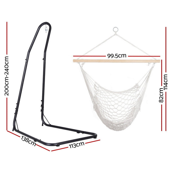 Gardeon Hammock Hanging Chair With Heavy Duty Steel Stand Hammocks