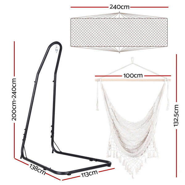 Gardeon Hammock Hanging Chair With Heavy Duty Steel Stand Hammocks