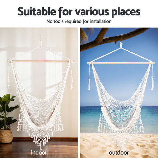 Gardeon Hammock Hanging Chair With Heavy Duty Steel Stand Hammocks