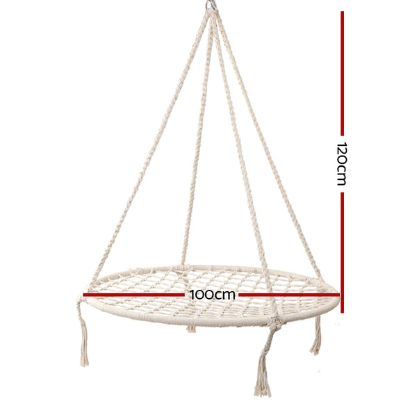 Gardeon Hammock Chair Outdoor Tree Swing Nest Web Hanging Seat 100Cm Hammocks