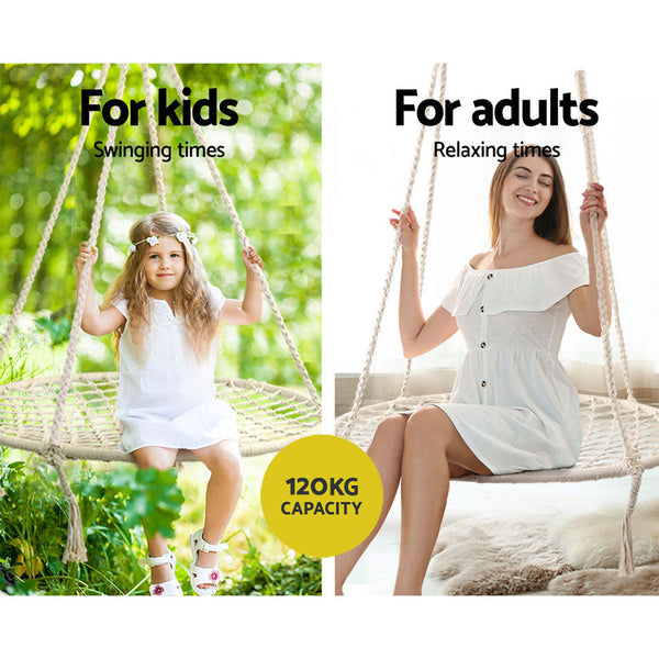 Gardeon Hammock Chair Outdoor Tree Swing Nest Web Hanging Seat 100Cm Hammocks