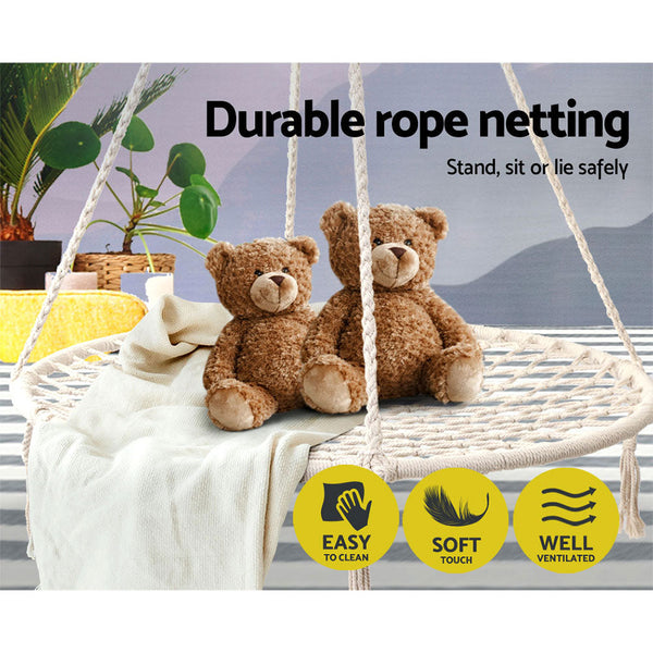 Gardeon Hammock Chair Outdoor Tree Swing Nest Web Hanging Seat 100Cm Hammocks