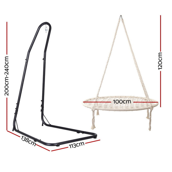Gardeon Hammock Hanging Chair With Steel Stand Hammocks