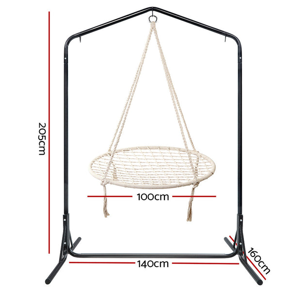 Gardeon Hammock Chair With Stand Nest Web Outdoor Swing 100Cm Hammocks