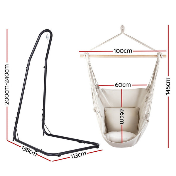 Gardeon Hammock Chair With Heavy Duty Steel Stand Hammocks