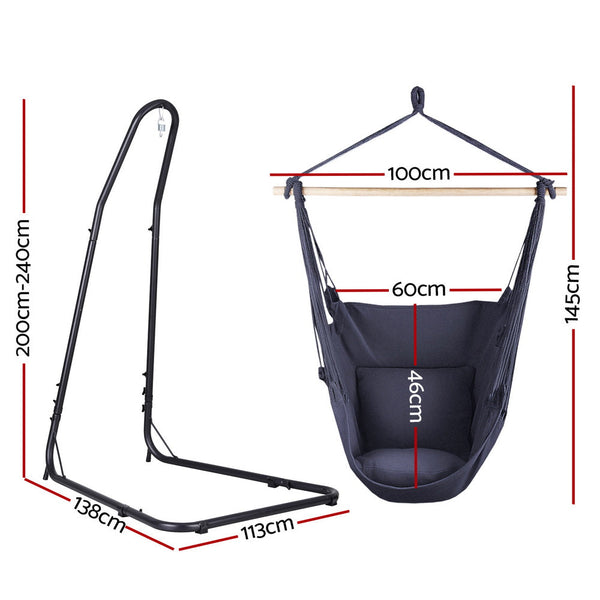 Gardeon Hammock Chair With Heavy Duty Steel Stand Hammocks