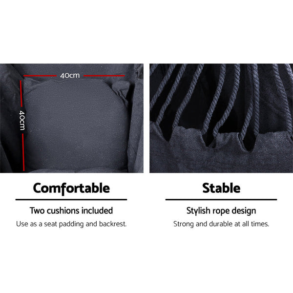 Gardeon Outdoor Hammock Chair With Stand Swing Hanging Pillow Grey Hammocks