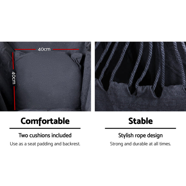 Gardeon Hammock Chair Outdoor Camping Hanging With Steel Stand Grey Hammocks