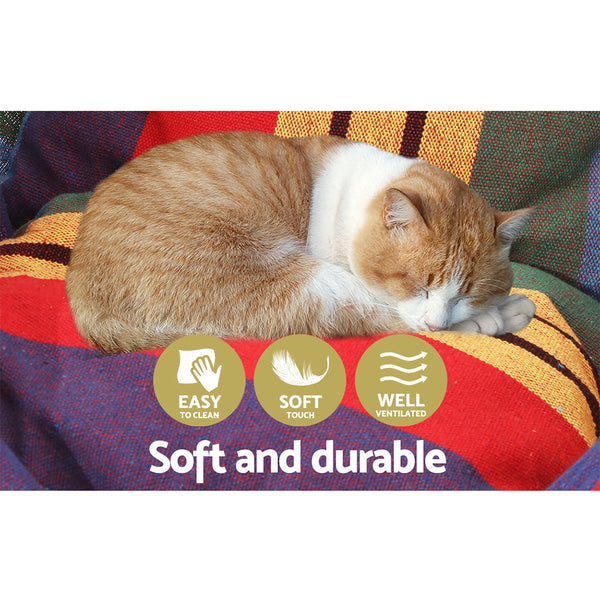 Gardeon Hammock Chair Outdoor Camping Hanging Cushion Pillow Rainbow Hammocks