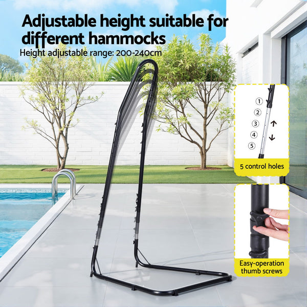 Gardeon Hammock Chair Stand Heavy Duty Steel Frame Black Hammocks